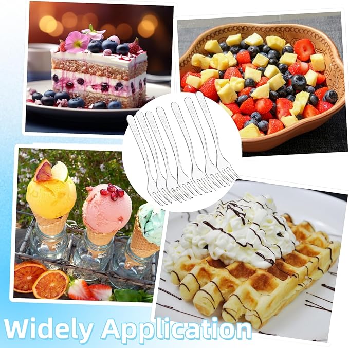 500 Pieces Plastic Mini Forks, 3.7 x 0.6 Inch Clear Small Dessert Forks, Disposable Tiny Appetizer Fork, Exquisite Mini Tasting Forks Utensils for Fruit Cakes Party Serving Supplies