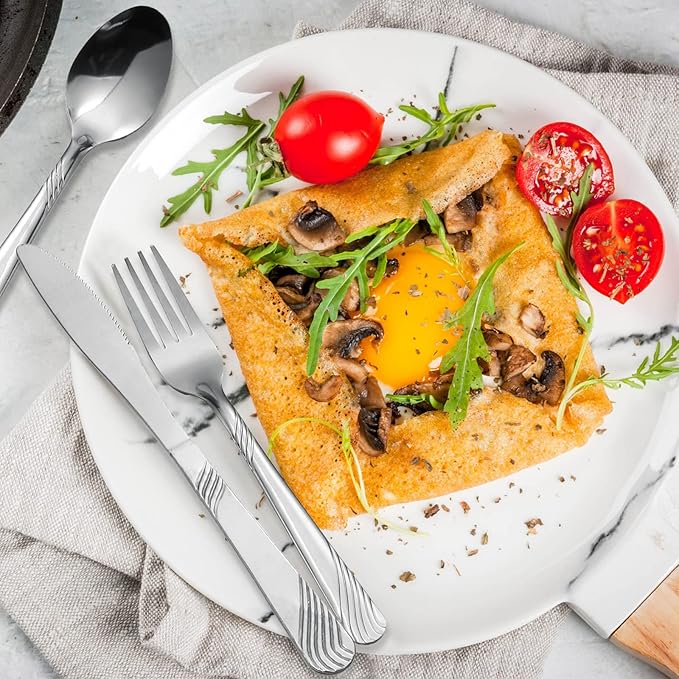 Minatee 201 Pcs Thin Silverware Set Stainless Steel Flatware Sets Service for 67 Silver Cutlery Set Serving Utensils Sits Includes Knife Fork Spoon for Kitchen Dinner Table