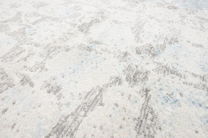 Unique Loom New Classical Collection Traditional Classic Intricate Design with Distressed Vintage Detail, Area Rug (4' 0 x 4' 0 Square, Blue/ Gray)