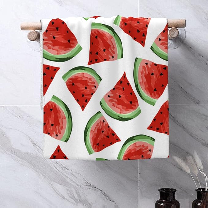 Watermelon Hand Towel for Bathroom Set of 2 Hand Bath Towels Soft Absorbent Decorative Towels for Bathroom Kitchen Yoga Home Decor 14 x 28 in