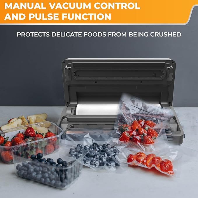 Anova Culinary Precision Vacuum Sealer Pro, Includes Large Bag Roll (19ft), Wet & Dry Dual Food Vacuum Sealer Machine for Sous Vide and Long-Term Storage, 2-Year Warranty