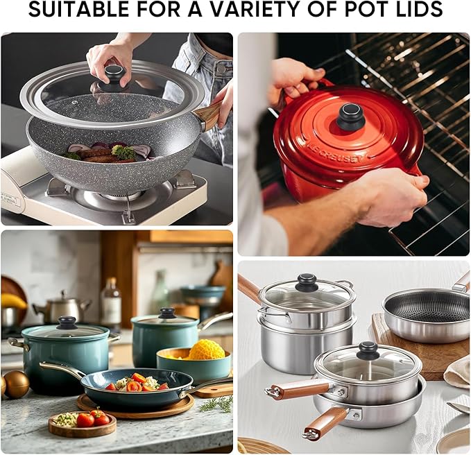 Pot Lid Knob Easy Lnstallation Sturdy Cover Knobs Universal Pot Lid Handle Pot Kitchen Replacement Cookware Lidreplacement Pot Cover Heat Resistant and Prevent Static Replacement Knob