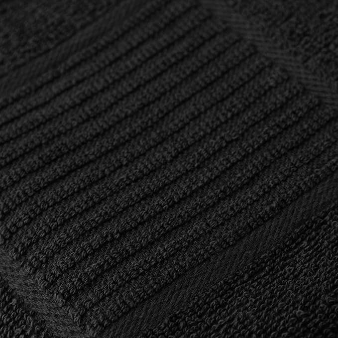 T-Fal Solid & Checked Parquet Kitchen Towels: Highly Absorbent, Super Soft - 100% Cotton, 16"x26" Dish Towels for Cleaning & Drying Dishes, Pans, Glassware, or Countertops, 2-Pack, Charcoal