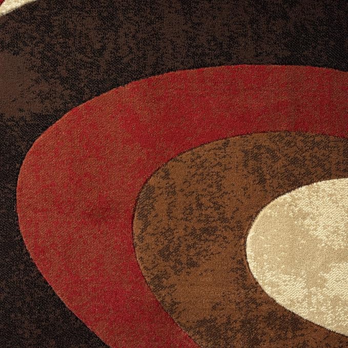 Home Dynamix Tribeca Slade Modern Area Rug, Abstract Brown/Red 6'7"x9'10"