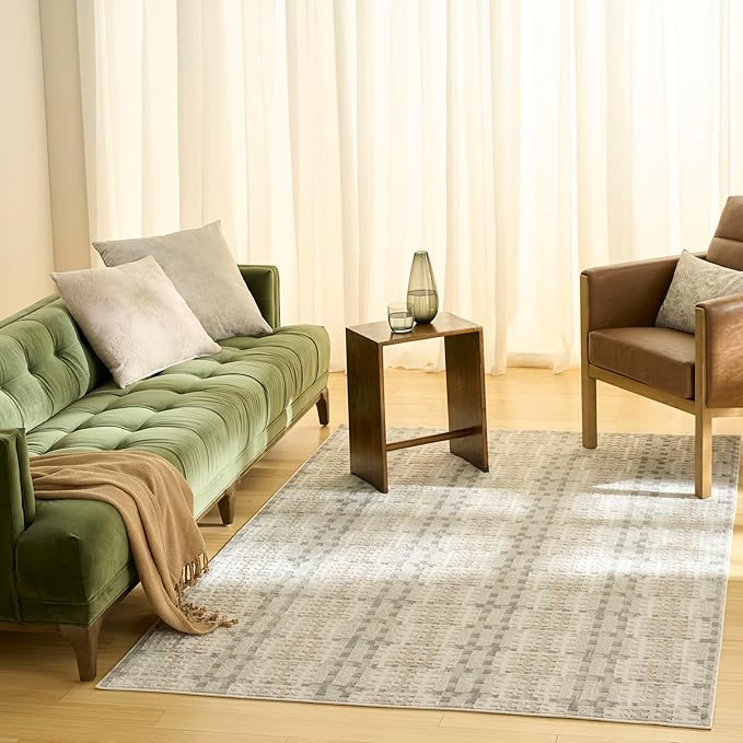 Nourison Home Nordic Ivory Multicolor 4' x 6' Area Rug - Easy Clean, Non Shedding, Bed Room, Living Room, Dining Room, Kitchen (4' x 6')