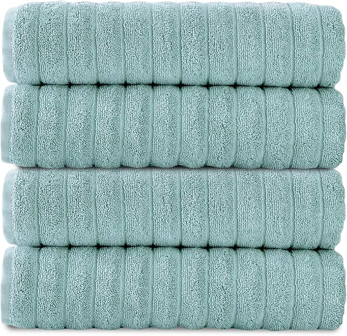 Classic Turkish Towels CTT Premium 4 Pack Bath Towels Set, Made with 100% Turkish Cotton, Spa & Hotel, Quick Drying Towels, Absorbent & Comfy | 27"x54" (SPA Green