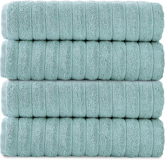 Classic Turkish Towels CTT Premium 4 Pack Bath Towels Set, Made with 100% Turkish Cotton, Spa & Hotel, Quick Drying Towels, Absorbent & Comfy | 27"x54" (SPA Green