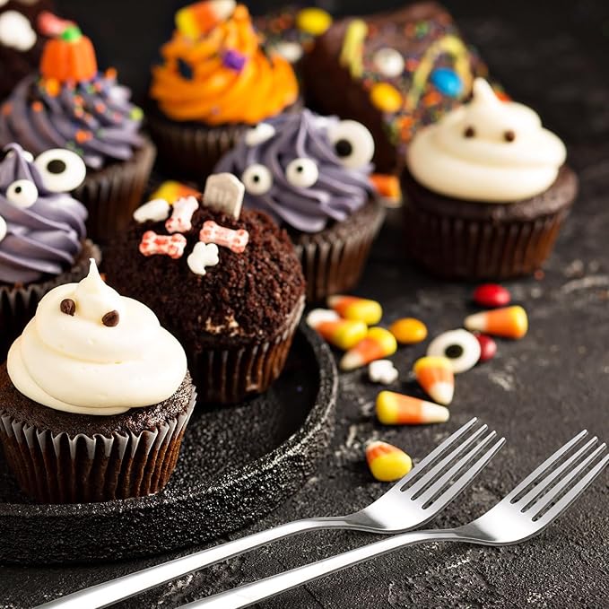 Roshtia 100 Pieces Metal Forks Bulk 6.7 Inch Stainless Steel Silverware Dinner Fork Set Restaurant Flatware for Kitchen Restaurant Mirror Finish and Dishwasher Safe