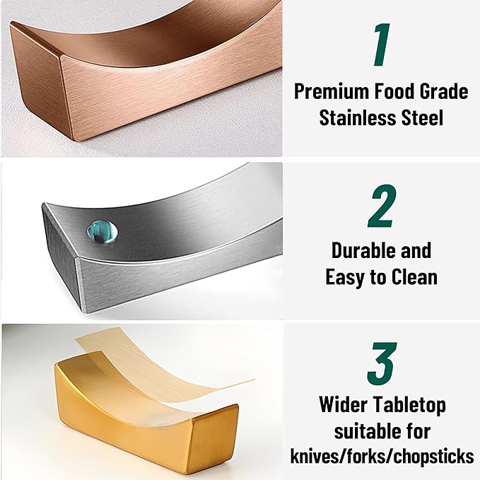 MyLifeUNIT Stainless Steel Chopsticks Rest, Knife Rest and Chopsticks Holder, Set of 4