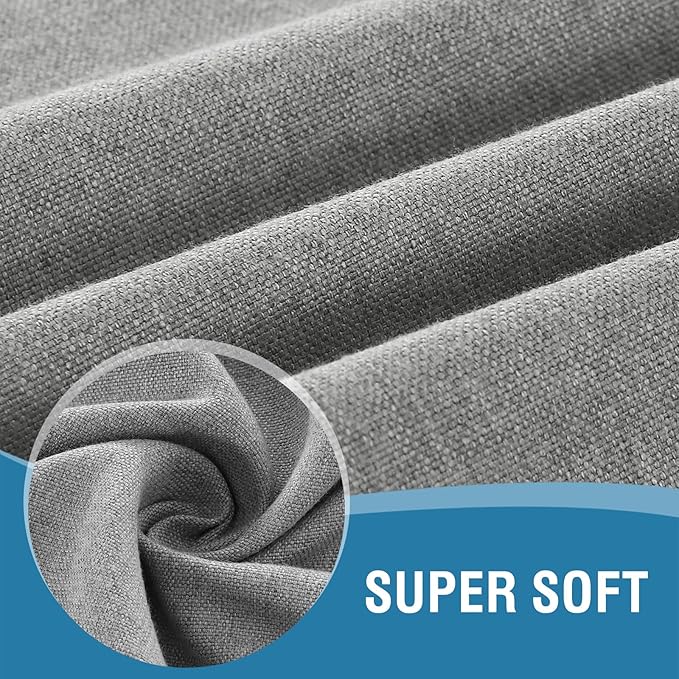 H.VERSAILTEX Linen Textured Tablecloth 54 x 80 Waterproof Decorative Table Cloth Spill-Proof Linen Look Cover for Party Table Extra Soft and Thick Fabric Wrinkle Free, Heather Gray