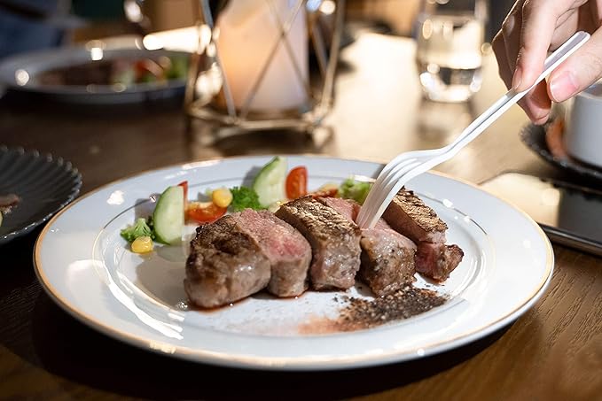 POSATE Heavyweight Plastic Forks, White, 100 Counts