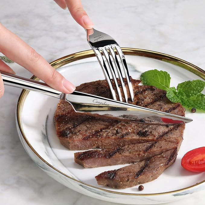 Cangshan RAIN II Flatware Set, Stainless Forged, Window Box, Metallic Finish (20-Piece)