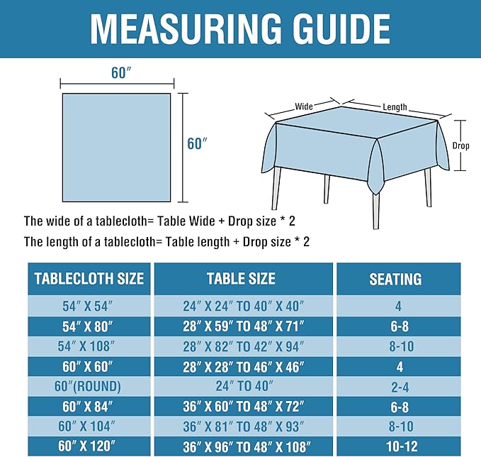 H.VERSAILTEX Linen Textured Table Cloths Square 60 x 60 Inch Premium Solid Tablecloth Spill-Proof Waterproof Table Cover for Dining Buffet Feature Extra Soft and Thick Fabric Wrinkle Free, Ivory