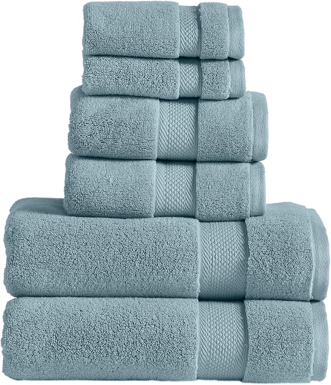 Modern Threads Luxury 6-Piece Quick-Dry Towel Set – Plush & Ultra-Absorbent for Spa-Like Experience, Sea