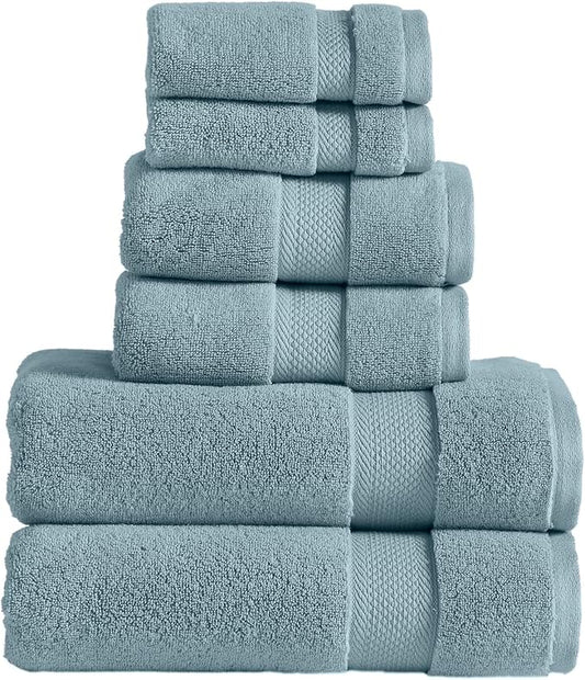 Modern Threads Luxury 6-Piece Quick-Dry Towel Set – Plush & Ultra-Absorbent for Spa-Like Experience, Sea