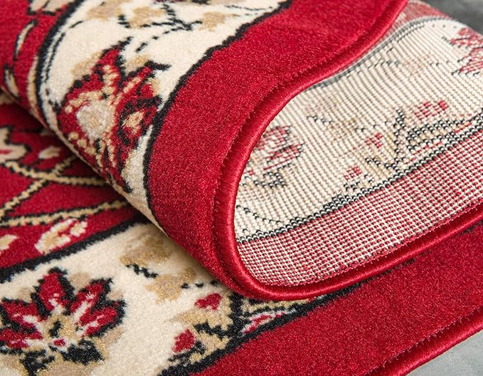 Unique Loom Espahan Collection Area Rug - Cape Cod (9'x 12' Rectangle, Red/ Beige)