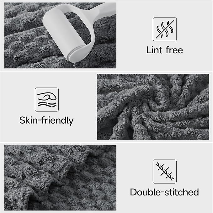 REDKISS Gray Bath Towel Sets XL - 35"x70" Extra Large Bathroom Towels of 6, Super Soft Oversized Bath Sheets for Adults, Waffle Microfiber Baths Towels Set, Luxury Shower Towel for Bathroom Hotel