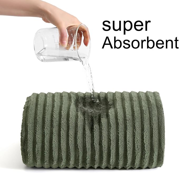 40x80 Inches Bath Sheets Towels for Adults Luxury Microfiber Extra Large Bath Towels for Bathroom Super Soft Absorbent Quick Dry with Hanging Loop (Olive Green,1PCS)