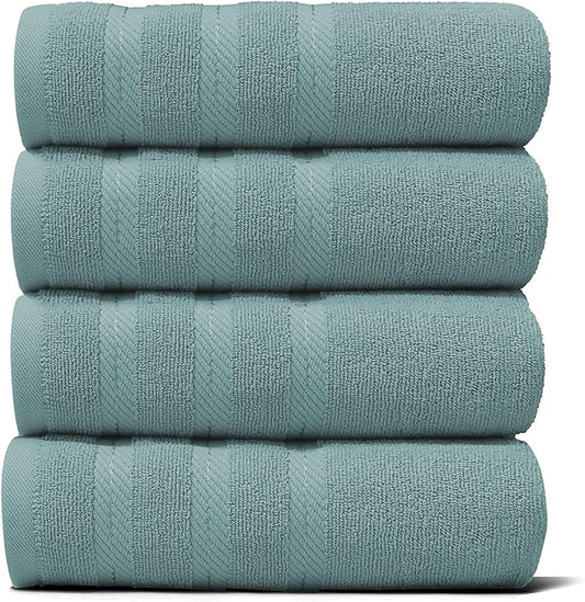 Hearth & Harbor Luxury Hand Towels - 100% Ring Spun Cotton Hand Towels for Bathroom, Shower, Spa, Soft & Absorbent Towels, 4 Piece Set, Teal