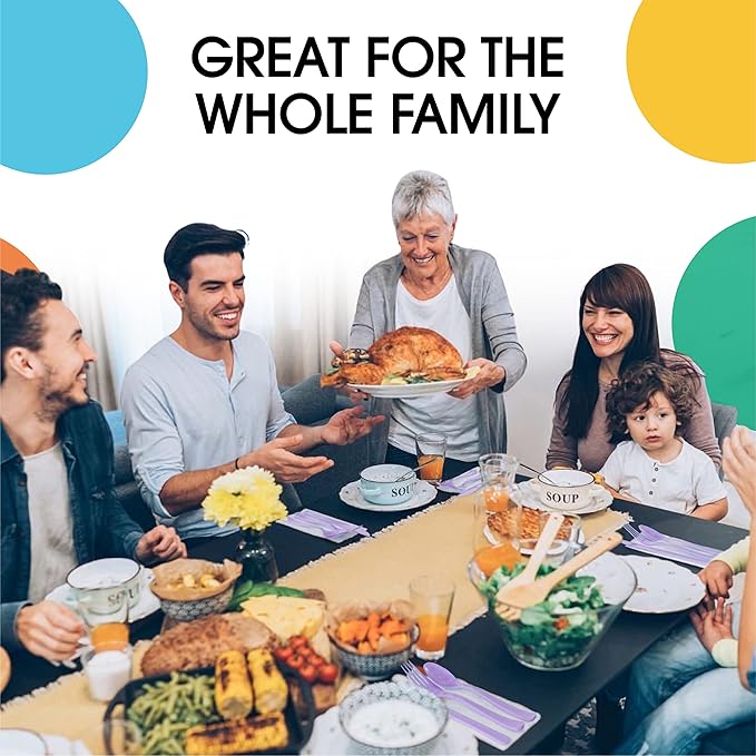 Party Solids Lavender Plastic Forks 200 Pieces Lavender Forks Disposable Utensils Heavy Duty Plastic Cutlery Set Disposable Cutlery Sets Flatware Sets Silverware Set Party Supplies & Party Tableware