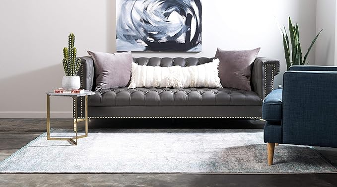 Unique Loom Traditional Classic Intricate Design with Distressed Vintage Detail, Area Rug, 4' 0" x 6' 0", Blue/Gray