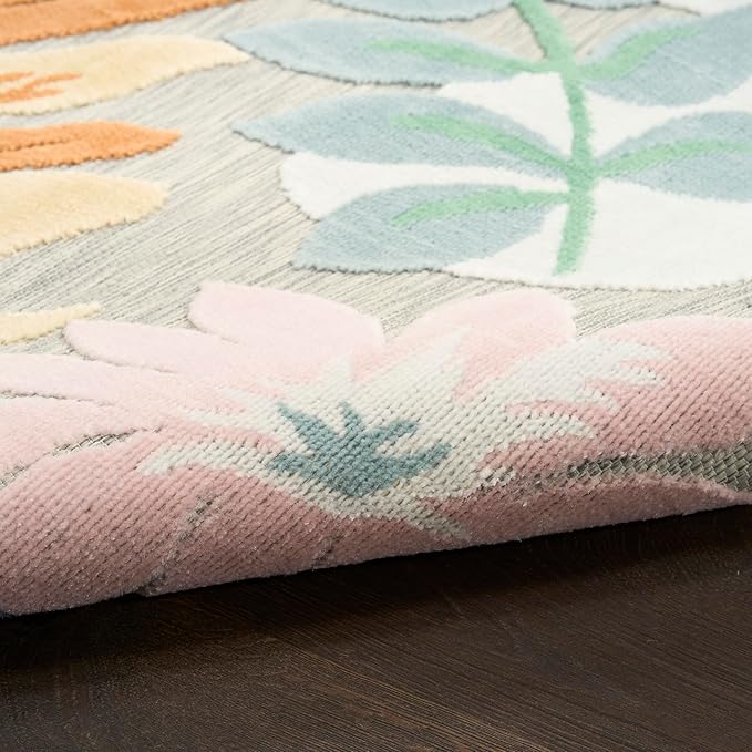 Nourison Home Suncoast Multicolor 5'3" x 7'3" Area Rug - Easy Clean, Non Shedding, Bed Room, Living Room, Dining Room, Kitchen (5' x 7')