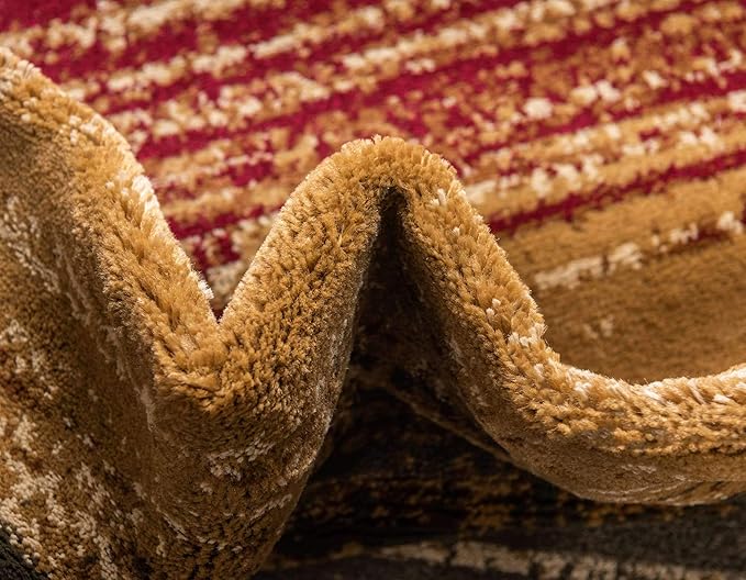 Unique Loom Barista Collection Area Rug - Mundo Nova (7' 10" x 10' Rectangle, Beige/ Blue)