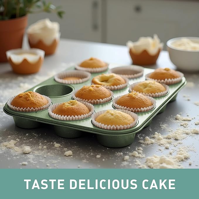 MAISON ARTS 30 Piece Pots and Pans Set Non Stick, Kitchen Cookware & Bakeware Sets with Nonstick Granite Coating, Baking Tray, Frying Pan and Saucepan, Green