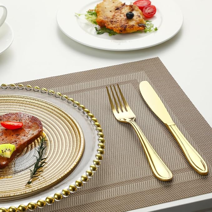 Gold Silverware Set, 20 Piece Flatware Cutlery Set for 4,18/0 Stainless Steel Utensils,Mirror Polished Modern Tableware for Home & Kitchen Dining Wedding, Party