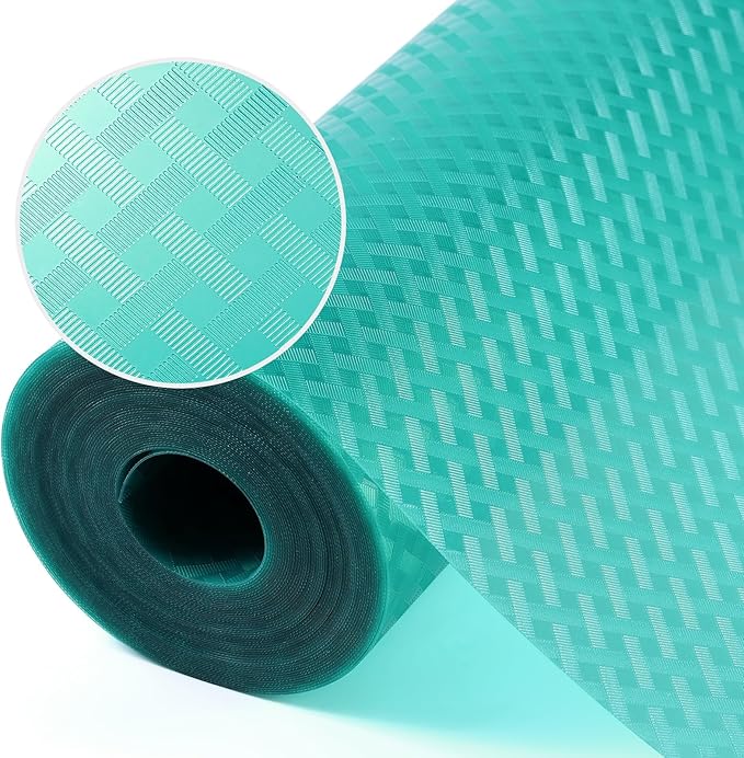 Shelf Liners for Kitchen Cabinets, Waterproof and Oil-Proof Kitchen Cupboard Liner, Refrigerator Liners and Plastic Drawer Mats Non Adhesive Shelves, Fridge - 11.8 x 118 Inch