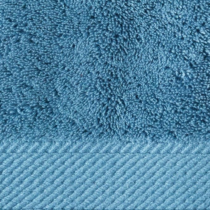 Superior Egyptian Cotton Pile 6 Piece Towel Set, Includes 2 Bath, 2 Hand, 2 Face Towels/Washcloths, Ultra Soft Luxury Towels, Thick Plush Essentials, Guest Bath, Spa, Hotel Bathroom, Denim Blue