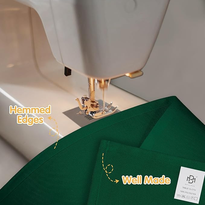 BRILLMAX 10 Pack Hunter Green Tablecloths for 6 Foot Rectangle Tables 60 x 102 Inch - 6ft Rectangular Bulk Linen Polyester Fabric Washable Cloth Cover for Wedding Reception Banquet Birthday Party