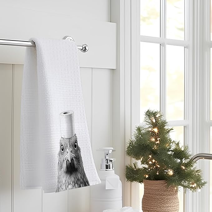 Chicken Hand Towels for Bathroom, Funny Chicken Bathroom Hand Towels, Chicken Decor, Chicken Gifts for Women Chicken Lovers, Funny Chicken Gifts, Chicken Lady Gifts, 16x24 Inch