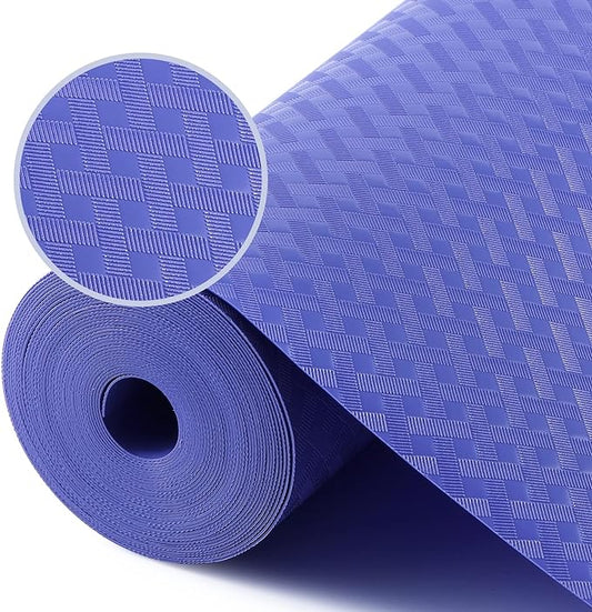 Shelf Liners for Kitchen Cabinets Refrigerator Liners Waterproof Kitchen Cupboard Liner Non Adhesive Drawer Mats EVA Material Fridge Liner for Shelves - Blue 11.8 x 393.7 Inches