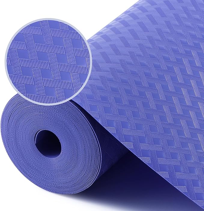 Shelf Liners for Kitchen Cabinets Refrigerator Liners Waterproof Plastic Kitchen Cupboard Liner Non Adhesive Drawer Mats EVA Material Fridge Liner for Shelves - Blue 11.8 x 59 Inches