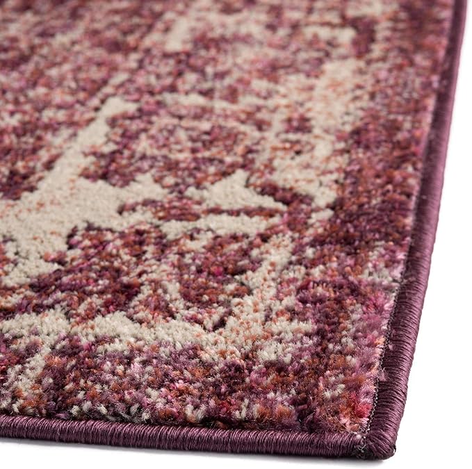 Unique Loom Isabella Collection Area Rug - Adjani (2' 7" x 16' 5" Runner, Purple/ Ivory)