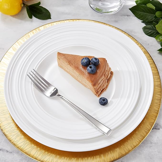 KEAWELL Premium Imperial 4-Piece 7.5 inch Forks Set – Heavy Duty 18/10 Stainless Steel Flatware with Mirror Finish and Squared Edge, Dishwasher Safe for Elegant Dining (4, Salad Forks)