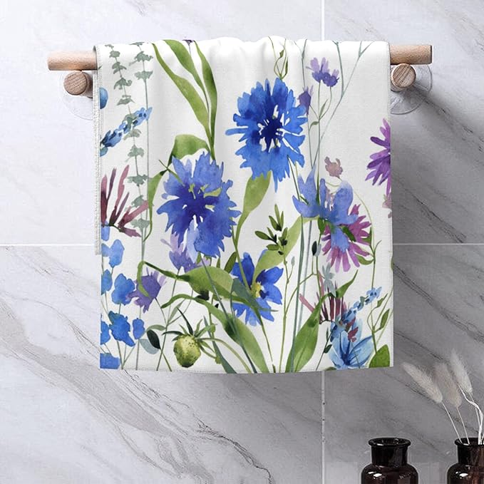 Hand Towels Set of 2 Wildflowers and Butterfly Towels for Bathroom Soft Absorbent Decorative Hand Bath Towels Dish Towels for Kitchen Sports Gym Yoga Home Decor 14 x 28 in