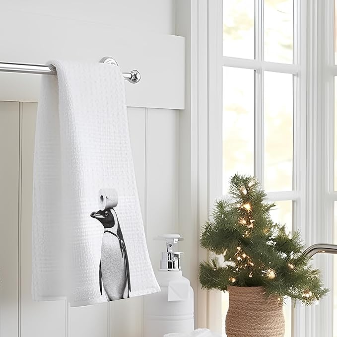 Penguin Hand Towels for Bathroom, Penguins Bathroom Hand Towels, Penguin Bathroom Decor, Funny Hand Towels, Penguin Gifts for Women Penguin Lovers, 16x24 Inch