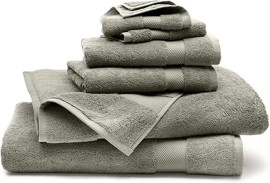 BOLL & BRANCH Plush Bath Sheet Set - Juniper - 6 Piece - Includes 2 Oversized Bath Sheets, 2 Hand Towels & 2 Washcloths - 100% Organic Cotton - Ultra Soft & Luxurious - Quick Absorbing
