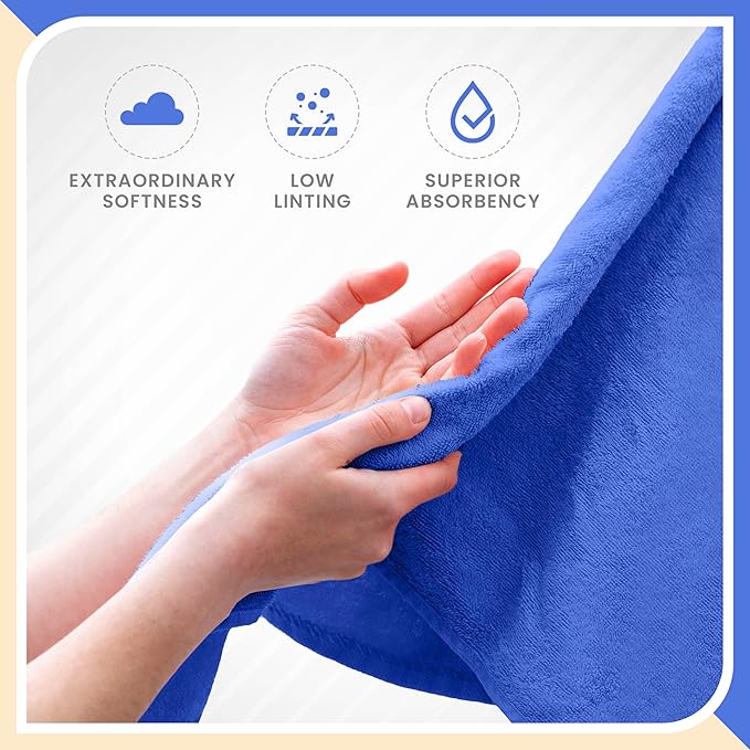 Martex 6-Piece 100% Ringspun Cotton Towel Set | Quick Dry | Super Absorbent & Soft | Lightweight | 2 Bath Towels | 2 Hand Towels | 2 Wash Cloths | Cobalt Blue
