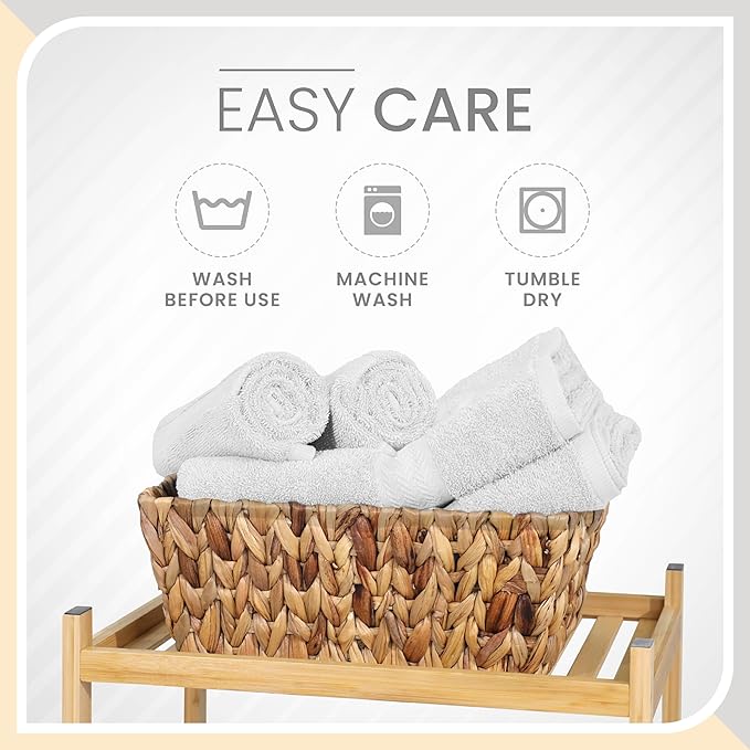 Martex 6-Piece Luxury 100% Cotton Towel Set | Quick Dry | Super Absorbent | Super Soft 100% Ringspun Cotton Towels | 2 Bath Towels | 2 Hand Towels | 2 Wash Cloths | White
