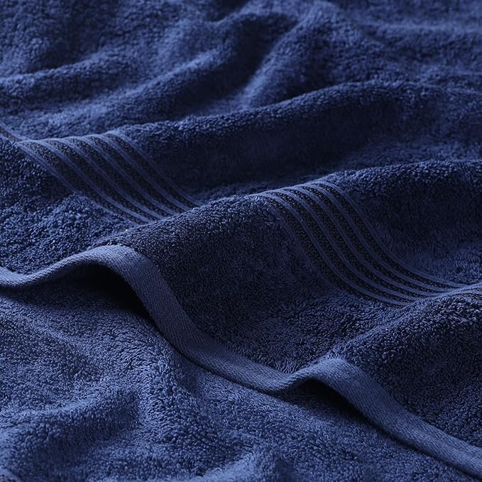 Superior Egyptian Cotton Face Towel/Washcloth Set, Small Towels for Home Bathroom, Master, Guest Bath, Decor Essentials, Quick Dry, Absorbent, Spa, Hotel, Resort, Adult, Kids, Set of 10, Navy Blue