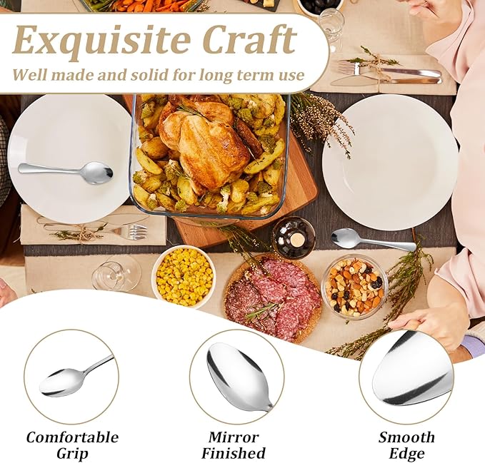 120 PCS Teaspoons Set - Windsor Stainless Steel Tea Spoons 5.9 Inch with Dishwasher Safe Small Spoons,Metal Dessert Spoon,Dinner Spoon Silverware for Home,Kitchen or Restaurant