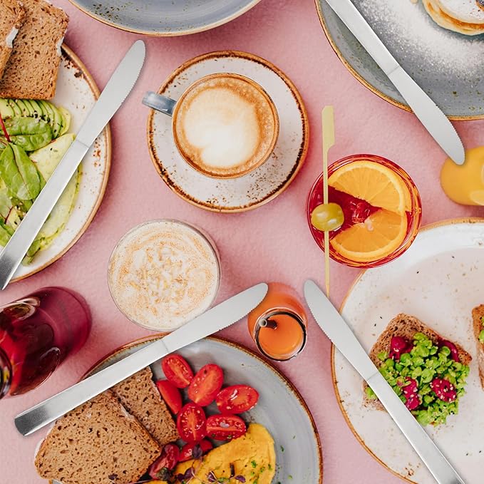 72 PCS Dinner Knifes Set - Windsor Stainless Steel Table Knives 8.7 Inch with Dishwasher Safe Butter Knives,Metal Butter Knofe,Dinner Knife Silverware for Home,Kitchen or Restaurant