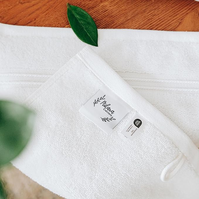 Milara Turkish Super-Plush Bathroom Hand Towels Set 2-Piece | Premium Cotton Hand Towels Set Absorbent, Durable with Hanging Loops | White Color Hand Towel, (16 x 30 Inches)
