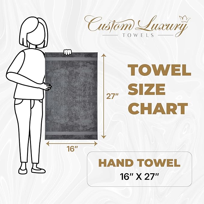 Monogrammed Hand Towels for Bathroom | Luxury Turkish Cotton | Embroidered in USA | Set of 2 | Choose Set Color and Monogram Color | A - Z | Modern Font