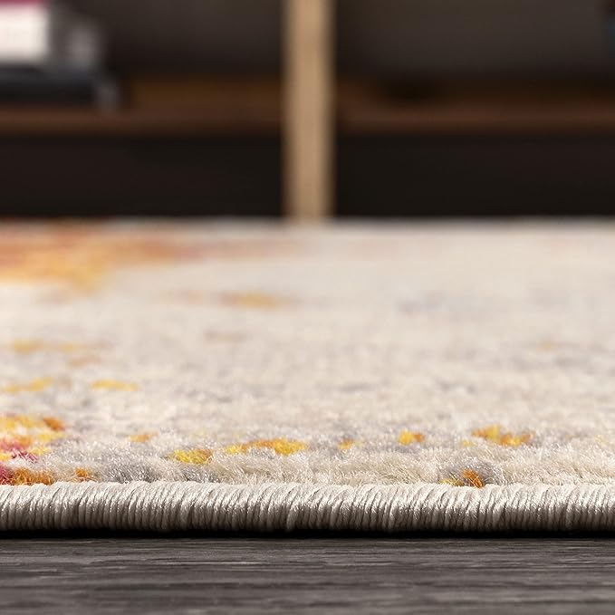 JONATHAN Y Sunset Modern Abstract Orange/Multi Indoor Area Rug, 8x10, Contemporary, Vintage, Easy-Cleaning for Living Room, Bedroom, Kitchen, Pet Friendly, Non-Shedding (CTP114B-8)