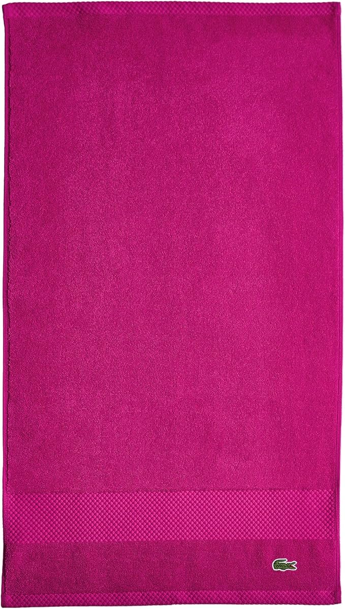 Lacoste Heritage 100% Supima Cotton Hand Towel, Magenta, 16" x 30" – Highly Absorbent & Quick Drying, Premium Super Soft Bath Towel, Bathroom Essential, Gift for All Occasions, Machine Washable