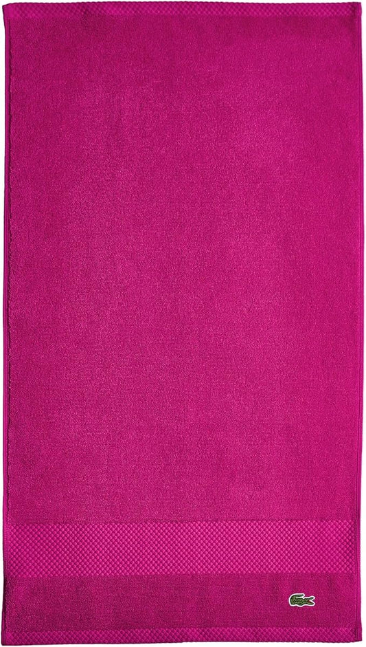 Lacoste Heritage 100% Supima Cotton Hand Towel, Magenta, 16" x 30" – Highly Absorbent & Quick Drying, Premium Super Soft Bath Towel, Bathroom Essential, Gift for All Occasions, Machine Washable